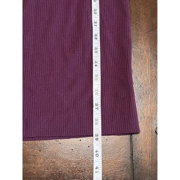 Spenser Jeremy Knit Dress Purple Ribbed Long Sleeve Bodycon Belt Career Office - Picture 9 of 9